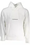 Calvin Klein Chic White Fleece Hooded Sweatshirt In White