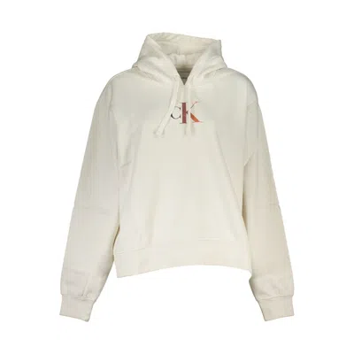 Calvin Klein Chic White Fleece Hooded Women's Sweatshirt