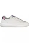 Calvin Klein Chic White Lace-up Sneakers With Logo Detail