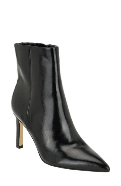 Calvin Klein Chrysta Snake Embossed Faux Leather Bootie In Black
