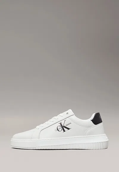 Calvin Klein Chunky Cupsole Sneakers Mono Lth In Bianco