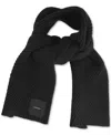 Calvin Klein Chunky Rib Knit Scarf In Black