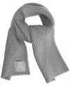 Calvin Klein Chunky Rib Knit Scarf In Heathered Mid Gray