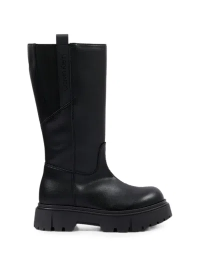 Calvin Klein Kids' Chunky-sole Boots In Black
