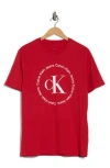 Calvin Klein Circle Monogram Cotton Graphic T-shirt In Red