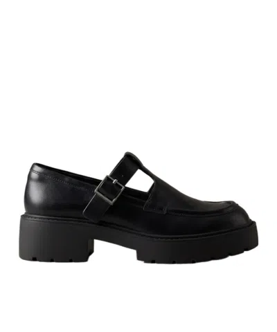 Calvin Klein Ck Bold - Leather Mary Jane Loafers In Black