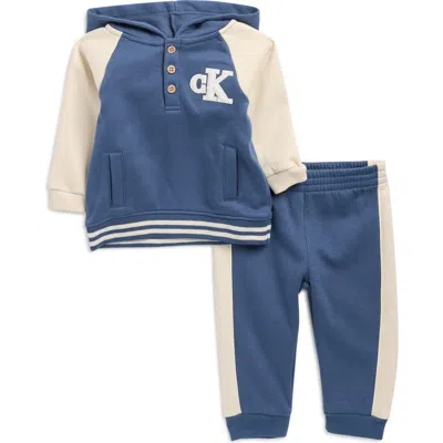 Calvin Klein Babies'  Ck Hoodie & Joggers Set In Blue
