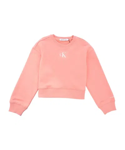 Calvin Klein Ck Logo Cn Sweatshir In Pink