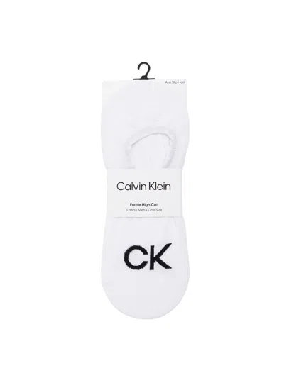 Calvin Klein Ck Men Footie High Cut 3p Logo In White