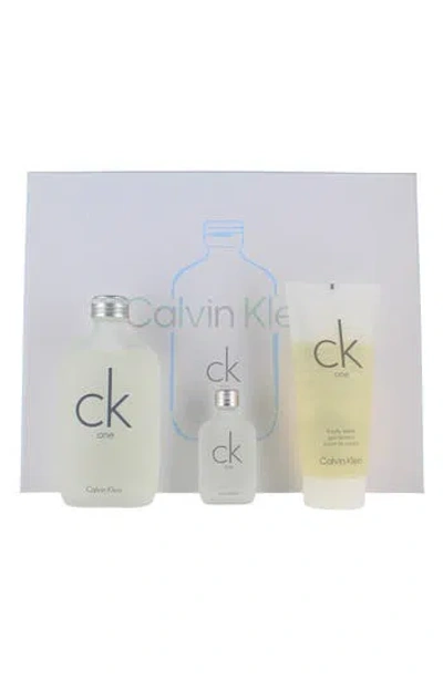 Calvin Klein Ck One 3-piece Gift Set $90 Value In Transparent