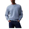 Calvin Klein Ck Washed Badge Crewneck Sweatshirt In Blue