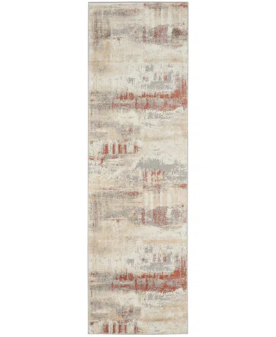 Calvin Klein Ck005 Enchanting Ech02 2'3"x7'3" Runner Area Rug In Gray,rust