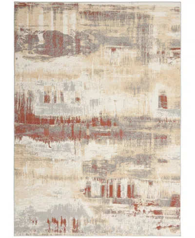 Calvin Klein Ck005 Enchanting Ech02 5'3"x7'3" Area Rug In Gray,rust