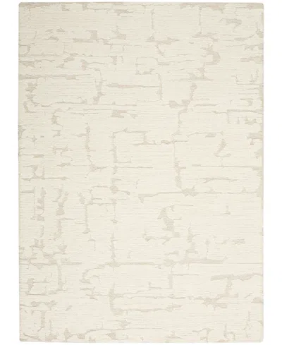 Calvin Klein Ck009 Sculptural Scl01 5'3" X 7'3" Area Rug In Ivory