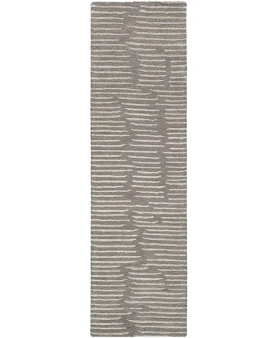 Calvin Klein Ck010 Linear Lnr01 2'2"x8' Runner Area Rug In Gray