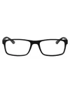 Calvin Klein Matte Black Acetate Glasses In Black
