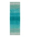 Calvin Klein Ck206 Linear Glow Runner Area Rug, 2'3 X 7'6 In Aqua