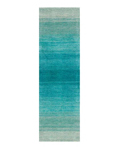 Calvin Klein Ck206 Linear Glow Runner Area Rug, 2'3 X 7'6 In Aqua