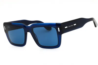 Calvin Klein Ck23538s Rectangular Acetate Sunglasses In Blue