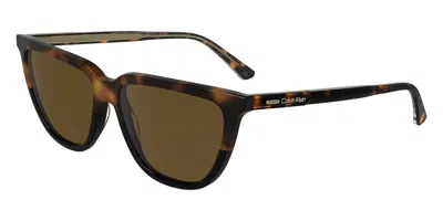 Calvin Klein Ck24537s 233 Women's Sunglasses Black Size 55 In Brown