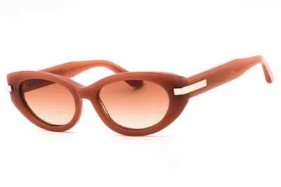 Calvin Klein Ck25502sn Cat-eye Brown Gradient Sunglasses In Terracotta
