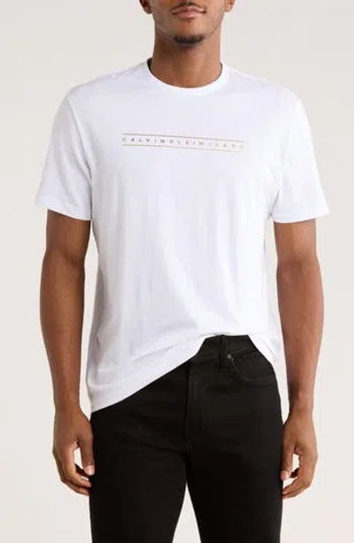 Calvin Klein Ckj Logo Graphic T-shirt In White