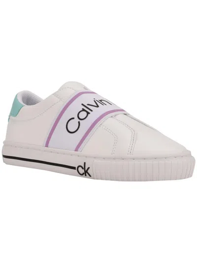 Calvin Klein Clairen Womens Slip On Laceless Casual And Fashion Sneakers In White