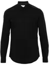 Calvin Klein Classic-collar Poplin Shirt In Black