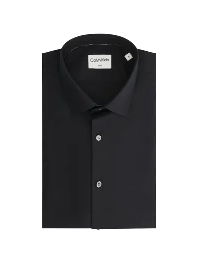 Calvin Klein Classic-collar Shirt In Black