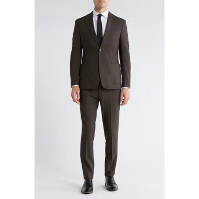 Calvin Klein Classic Fit Solid Suit In Brown
