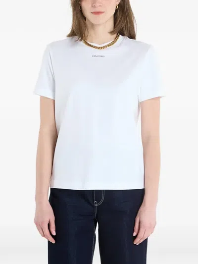 Calvin Klein Classic Logo-print Cotton T-shirt In White