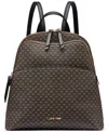 Calvin Klein Classic Sylvie Multi-pocket Backpack Messenger In Black,silver