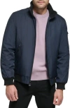 Calvin Klein Classic Water Resistant Bomber Jacket In True Navy