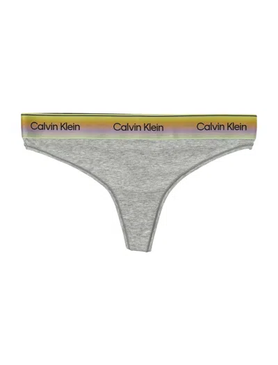 Calvin Klein Tong Rainbow Band Logo In Gray