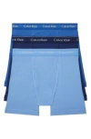 Calvin Klein Men's 3-pack Cotton Classics Boxer Briefs Underwear In Blue Bay/minnow/medieval