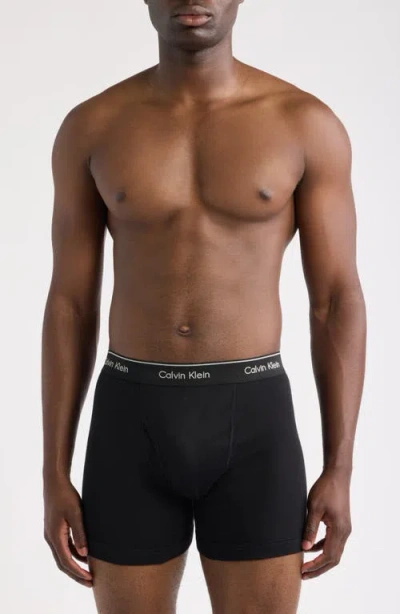 Calvin Klein Classics 3-pack Cotton Boxer Briefs In Black/dp/charcoal Heath