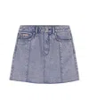 Calvin Klein Clavin Klein Big Girls Overdyed Denim Mini Skirt In Blue