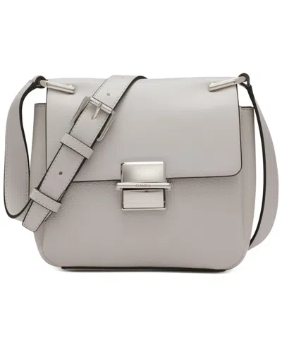 Calvin Klein Clove Push-lock Crossbody With Adjustable Strap In Dove Grey