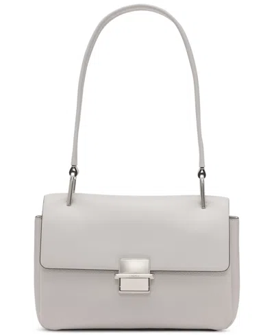 Calvin Klein Clove Push-lock Shoulder Bag In Dove Grey