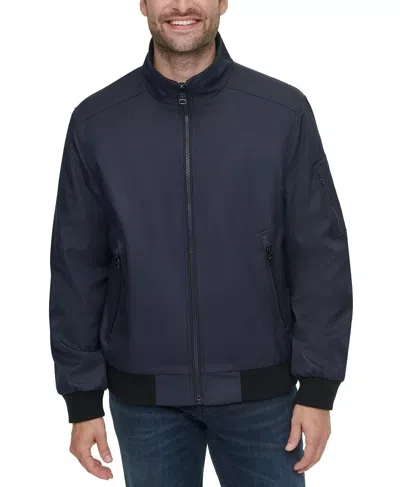 Calvin Klein Cm902513 Bomber Jacket Men Blue Ripstop Long Sleeve Full Zip Mcww64