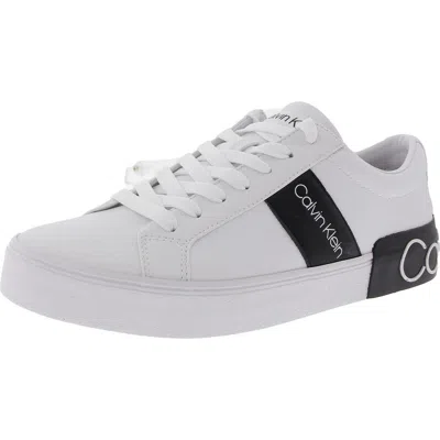 Calvin Klein Cmroydan Womens Two Tone Manmade Casual And Fashion Sneakers In White