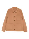 Calvin Klein Buttoned Patch-pocket Jacket In Brown