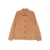 Calvin Klein Buttoned Patch-pocket Jacket In Brown
