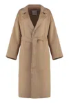 Calvin Klein Wool Long Coat In Beige