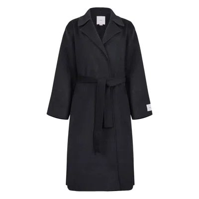 Calvin Klein Gray Coats In Black