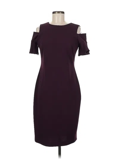 Pre-owned Calvin Klein Cocktail Dress In Burgundy