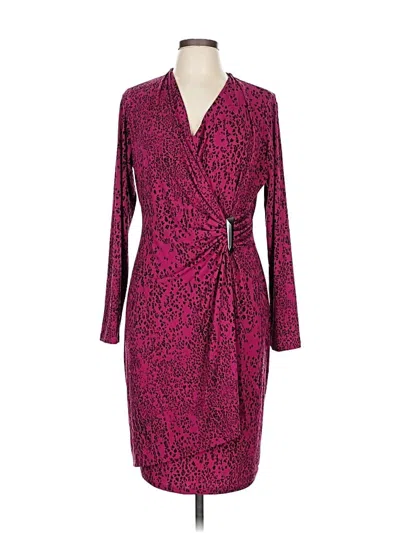 Pre-owned Calvin Klein Cocktail Dress In Burgundy