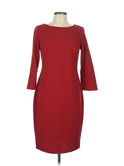 Pre-owned Calvin Klein Cocktail Dress In Burgundy