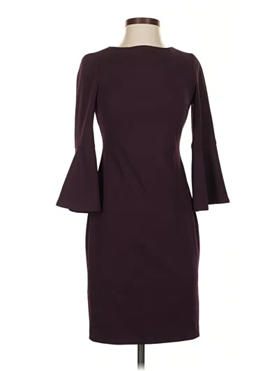 Pre-owned Calvin Klein Cocktail Dress In Burgundy