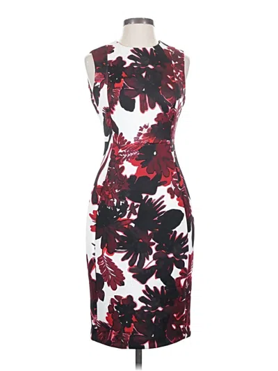 Pre-owned Calvin Klein Cocktail Dress In Burgundy